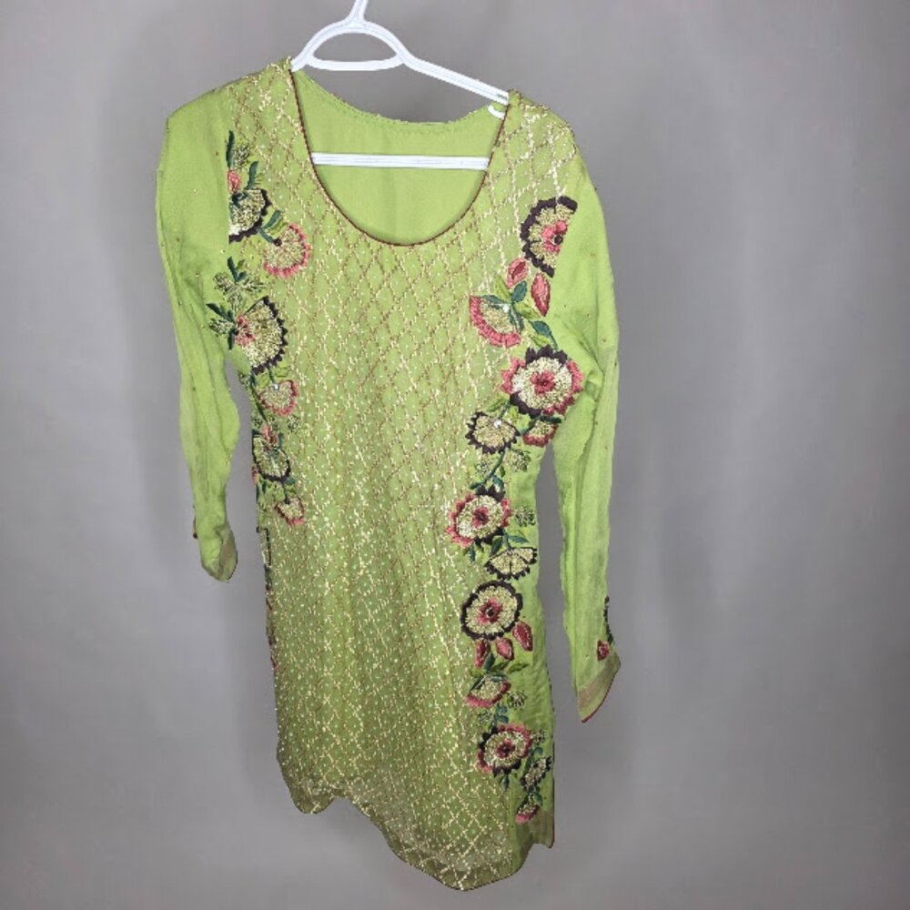 KURTA (1 pc) GREEN Medium Desi Shirt Pakistani Dress